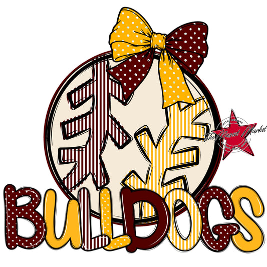 Bulldogs Baseball-Softball Spirit Design-Maroon & Yellow