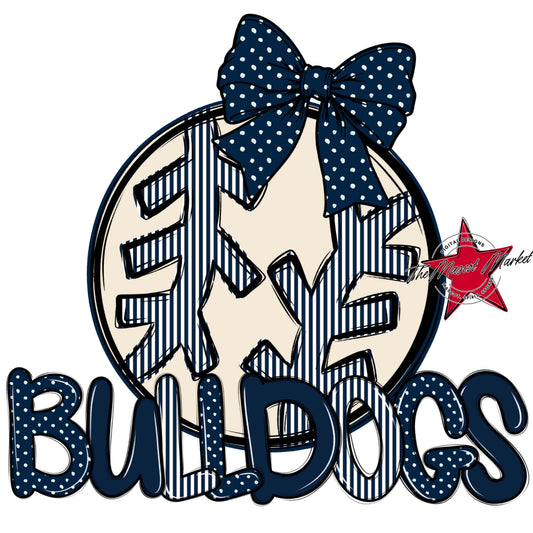 Bulldogs Baseball-Softball Spirit Design-Navy