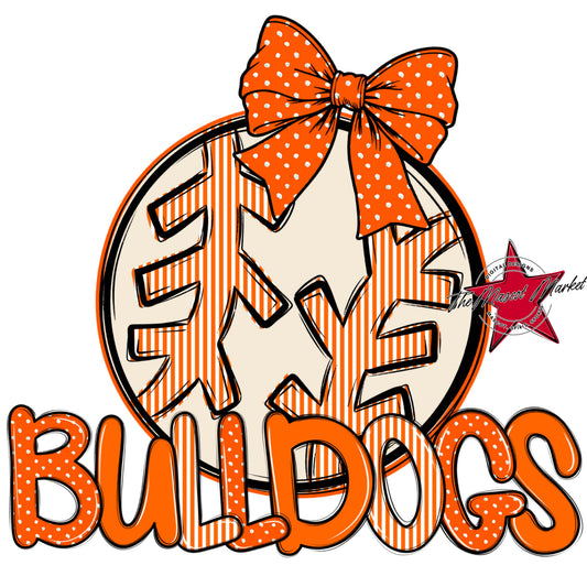 Bulldogs Baseball-Softball Spirit Design-Orange
