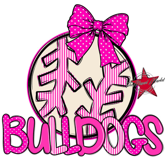 Bulldogs Baseball-Softball Spirit Design-Pink