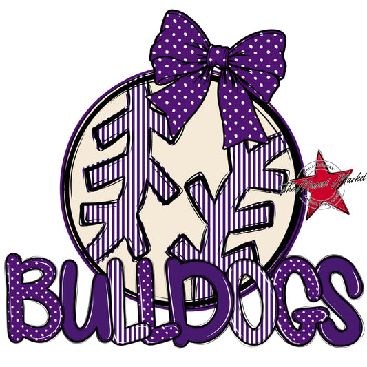 Bulldogs Baseball-Softball Spirit Design-Purple