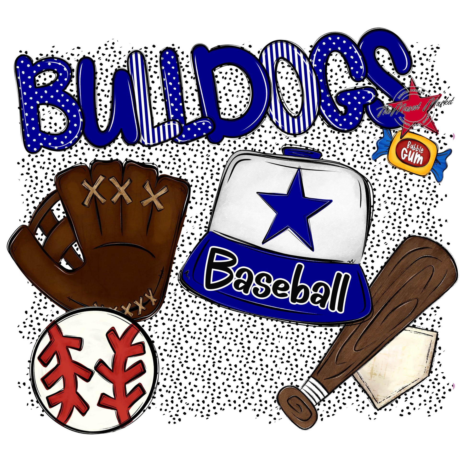Bulldogs Baseball Spirit-Blue