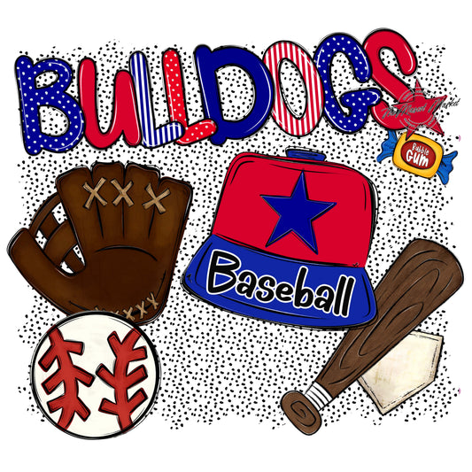 Bulldogs Baseball Spirit-Blue & Red