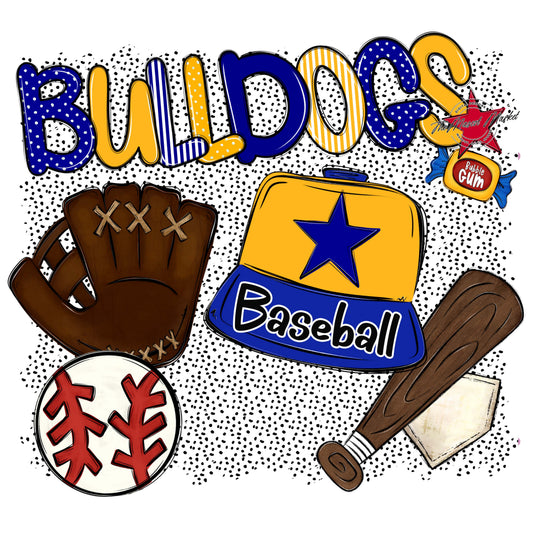 Bulldogs Baseball Spirit-Blue & Yellow