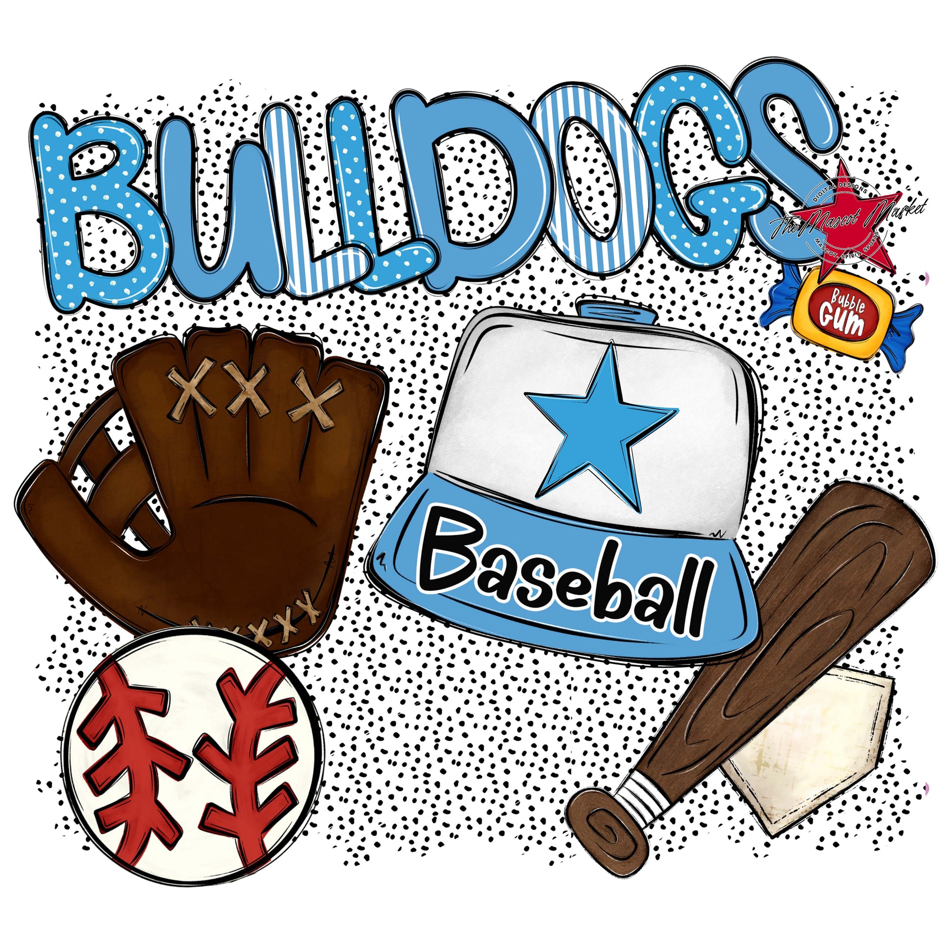 Bulldogs Baseball Spirit-Carolina Blue