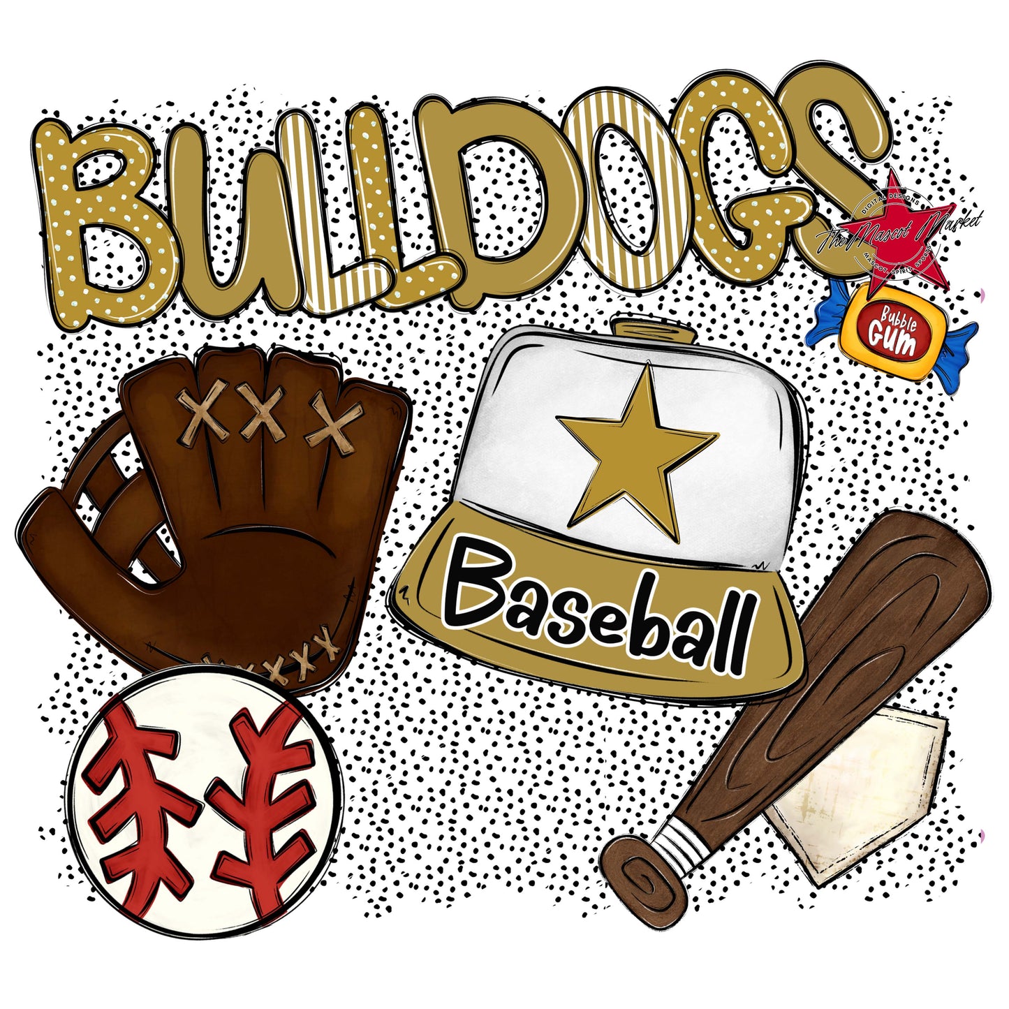 Bulldogs Baseball Spirit-Gold