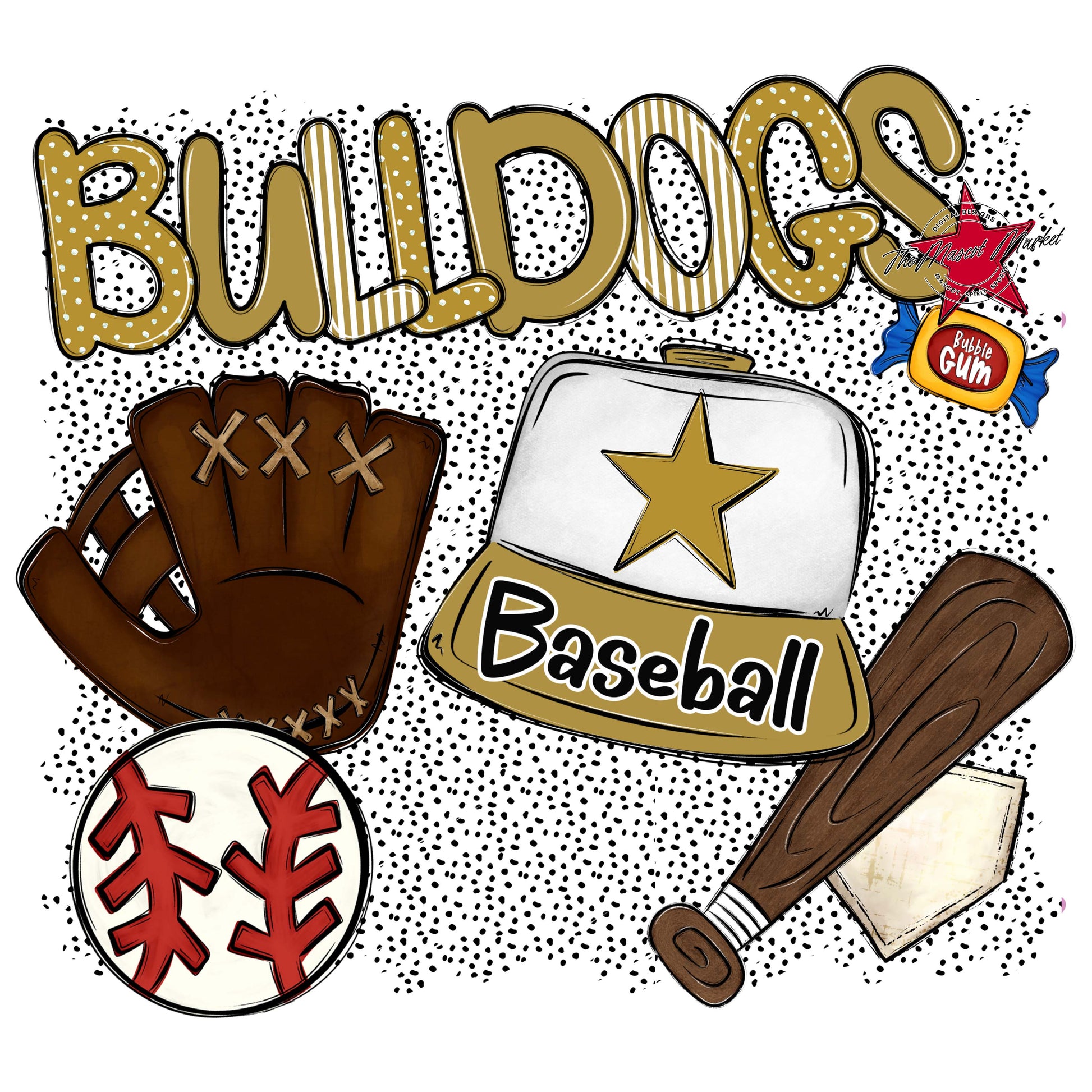 Bulldogs Baseball Spirit-Gold