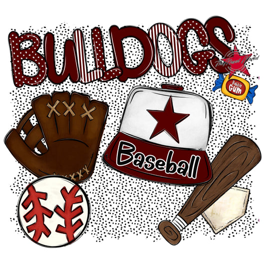 Bulldogs Baseball Spirit-Maroon