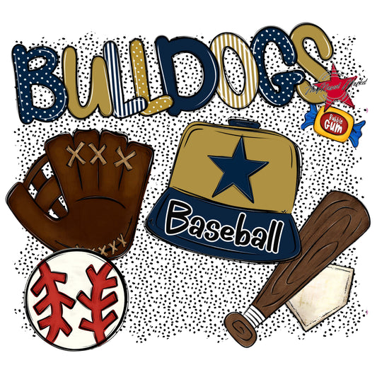 Bulldogs Baseball Spirit-Navy & Gold