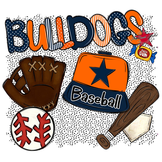 Bulldogs Baseball Spirit-Navy & Orange
