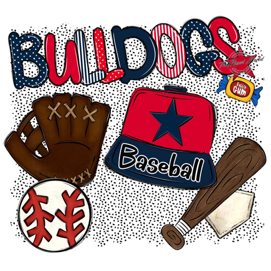 Bulldogs Baseball Spirit-Navy & Red