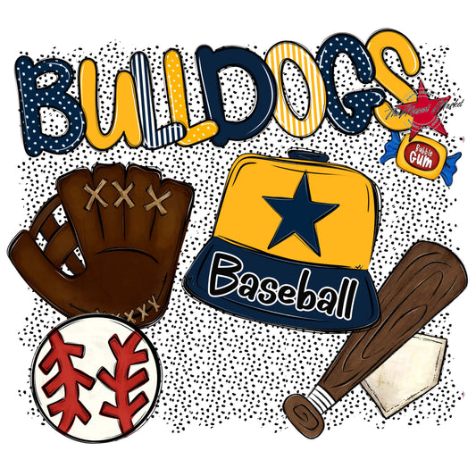 Bulldogs Baseball Spirit-Navy & Yellow