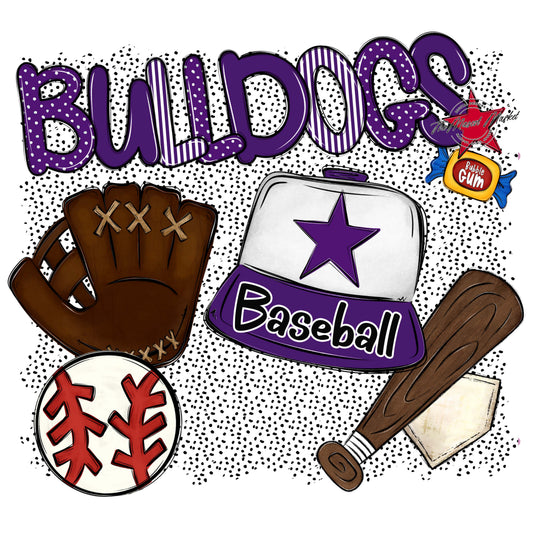 Bulldogs Baseball Spirit-Purple