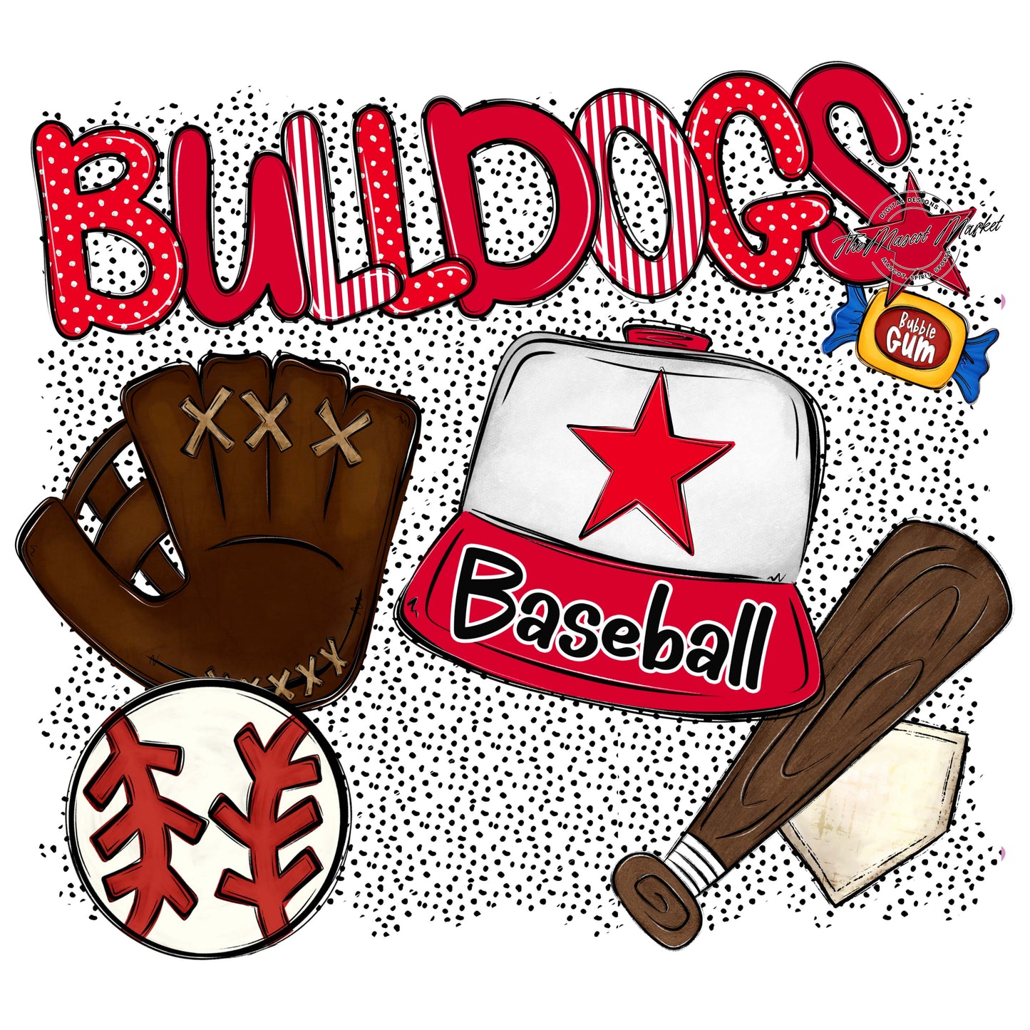 Bulldogs Baseball Spirit-Red