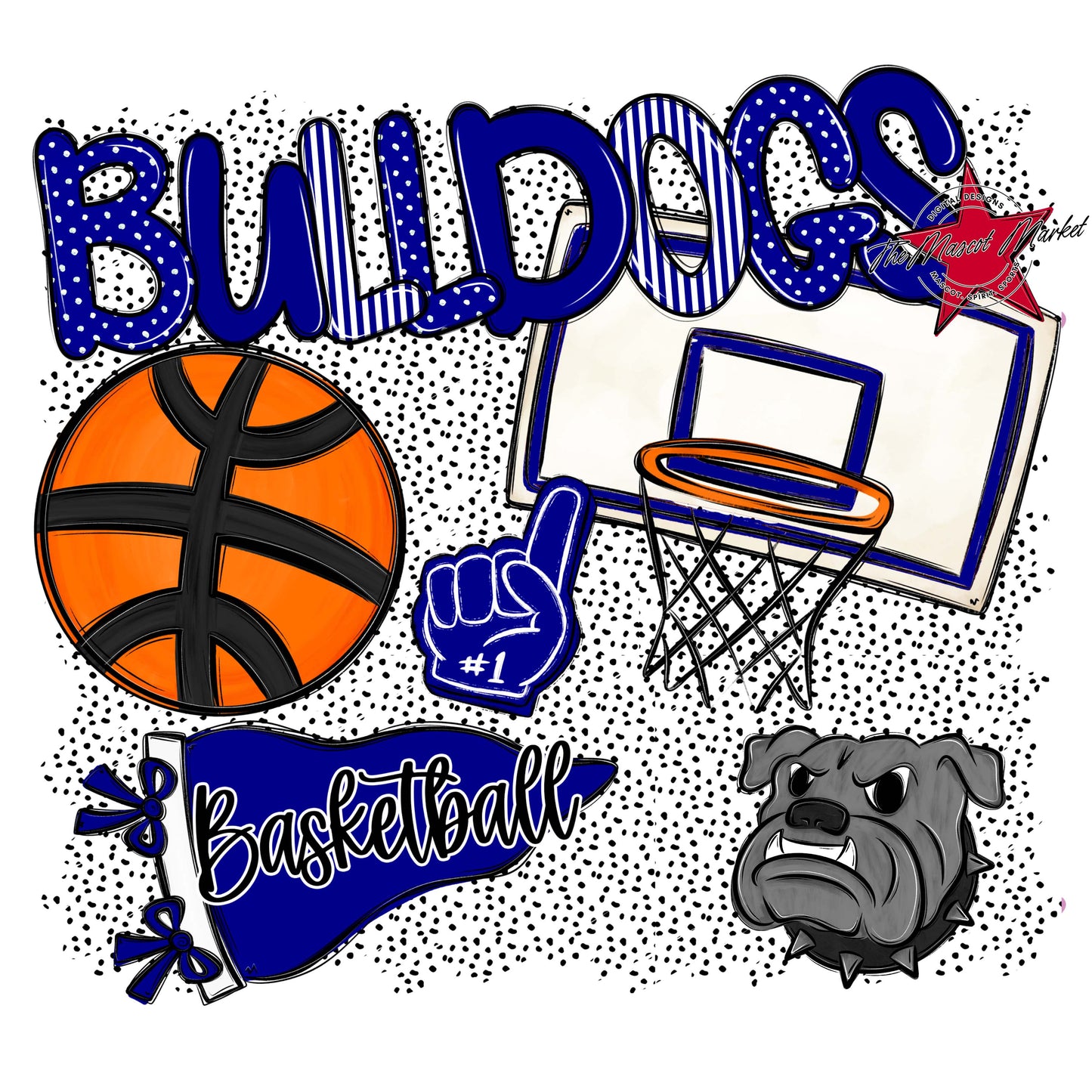 Bulldogs Basketball Spirit-Blue