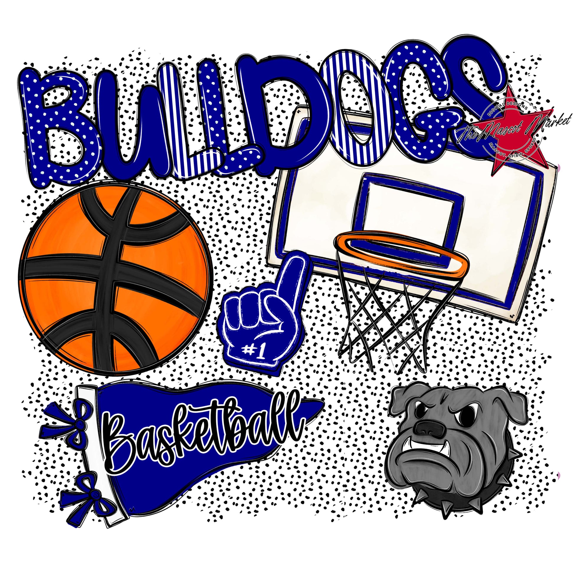 Bulldogs Basketball Spirit-Blue