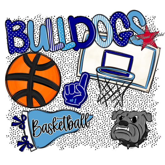 Bulldogs Basketball Spirit-Blue & Carolina Blue