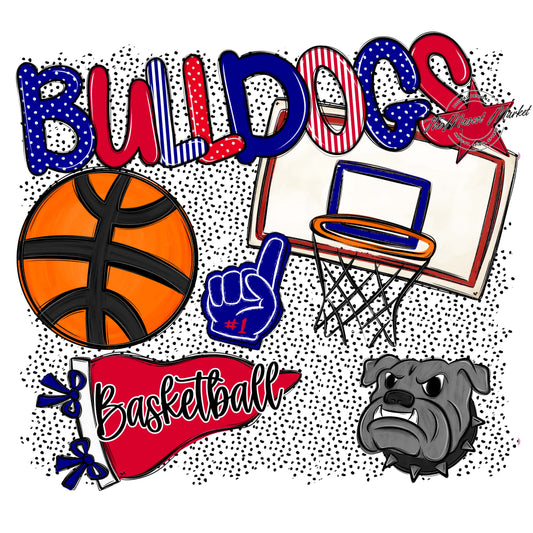 Bulldogs Basketball Spirit-Blue & Red