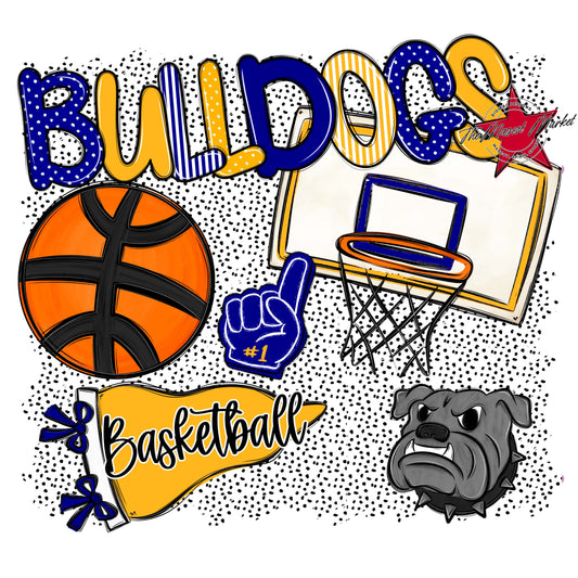 Bulldogs Basketball Spirit-Blue & Yellow