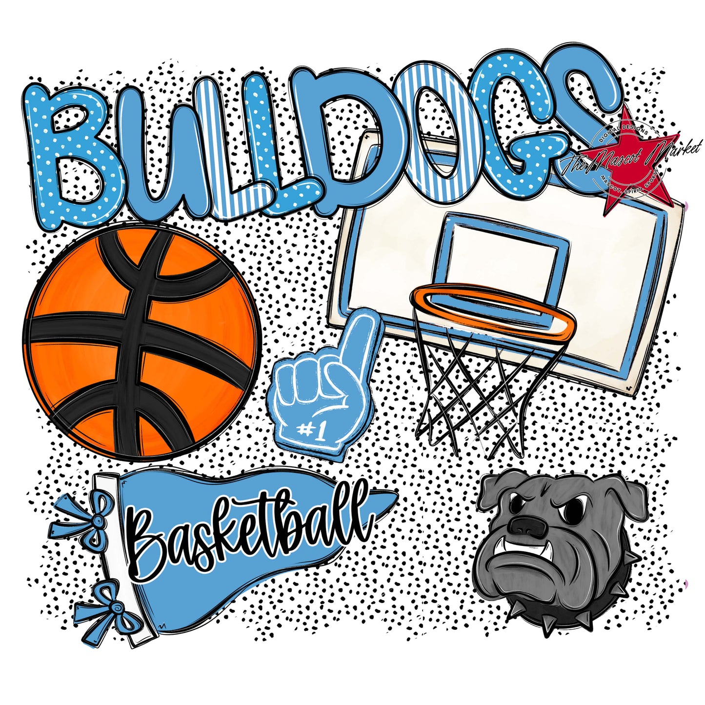 Bulldogs Basketball Spirit-Carolina Blue