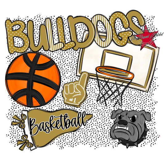 Bulldogs Basketball Spirit-Gold
