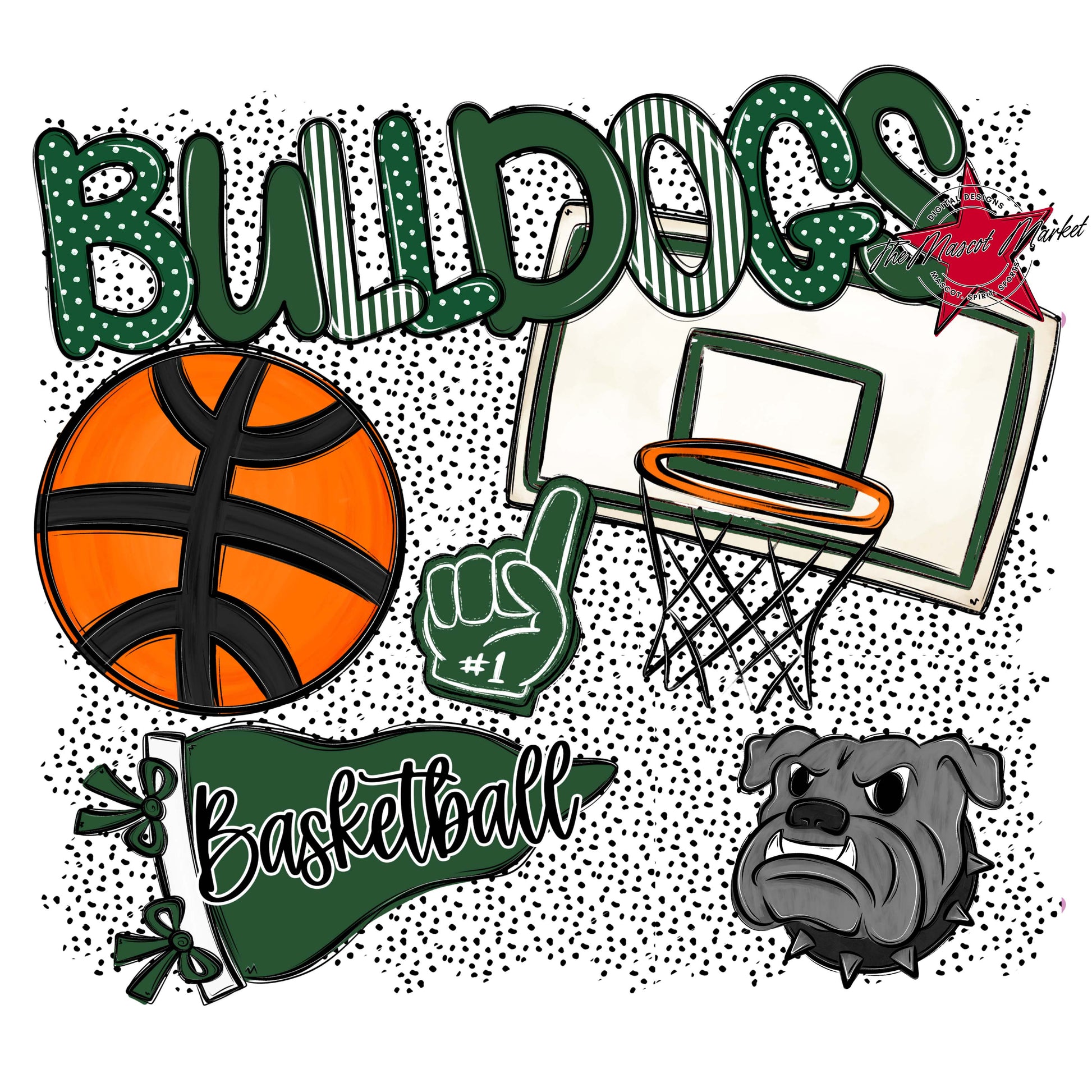Bulldogs Basketball Spirit-Green