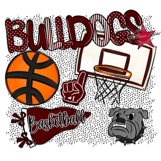 Bulldogs Basketball Spirit-Maroon