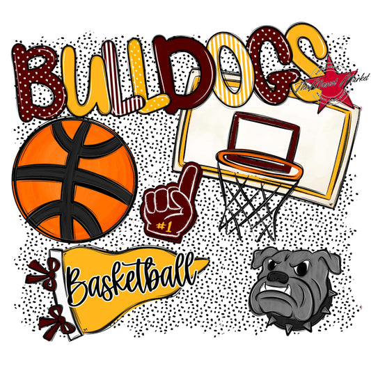 Bulldogs Basketball Spirit-Maroon & Yellow