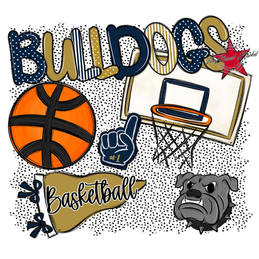 Bulldogs Basketball Spirit-Navy & Gold