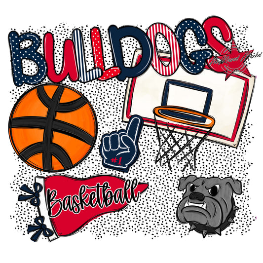 Bulldogs Basketball Spirit-Navy & Red