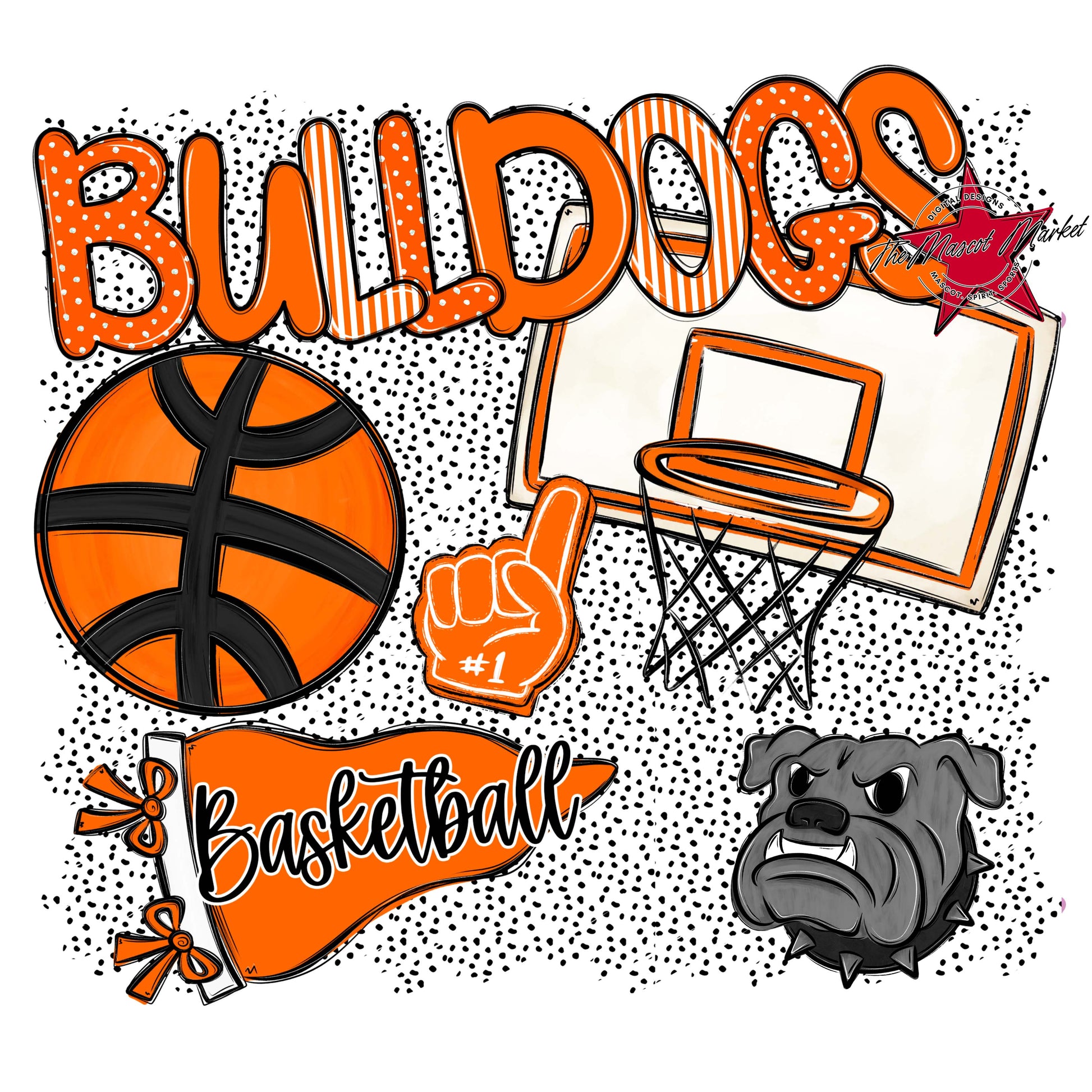 Bulldogs Basketball Spirit-Orange