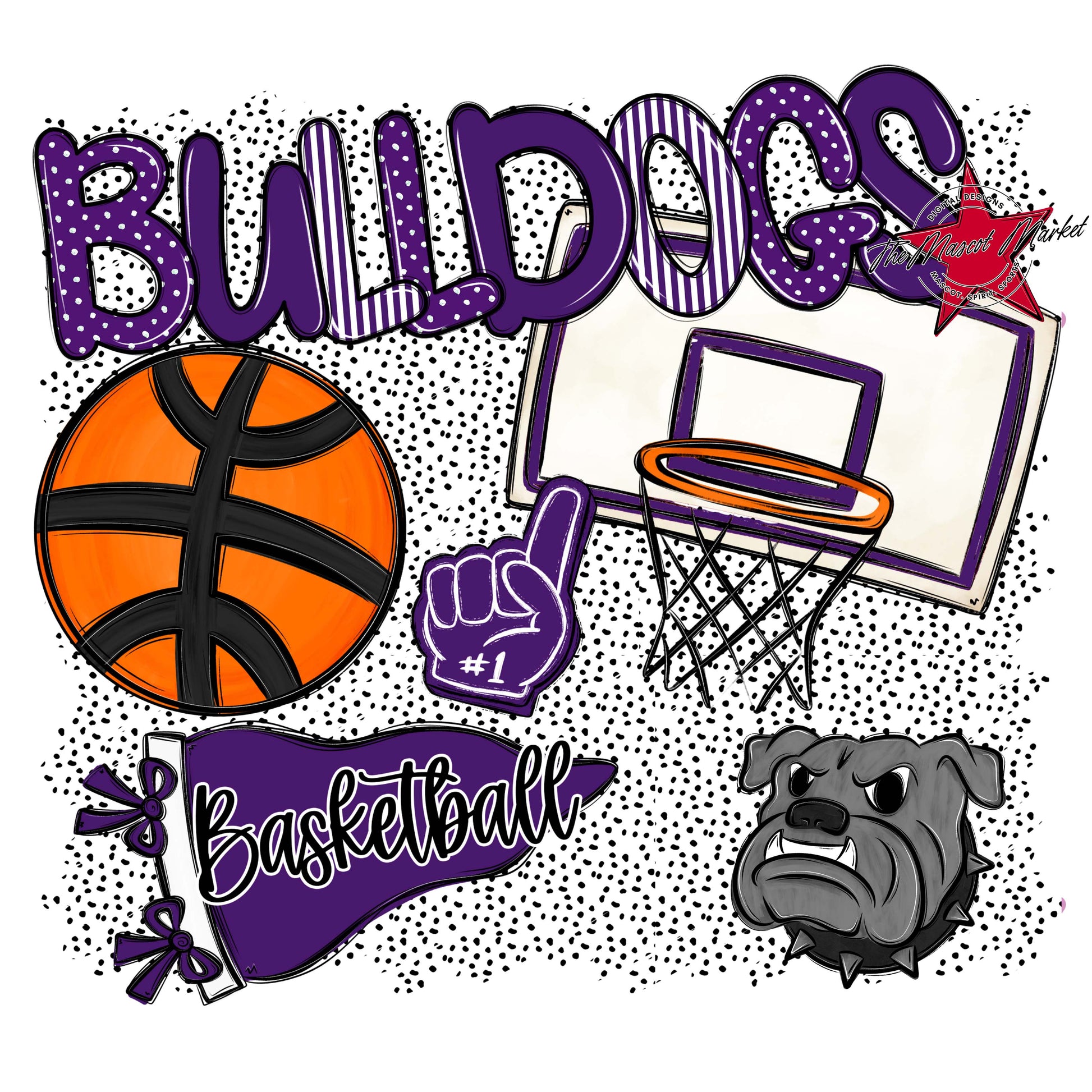 Bulldogs Basketball Spirit-Purple
