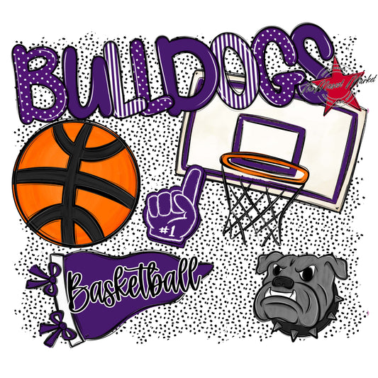 Bulldogs Basketball Spirit-Purple