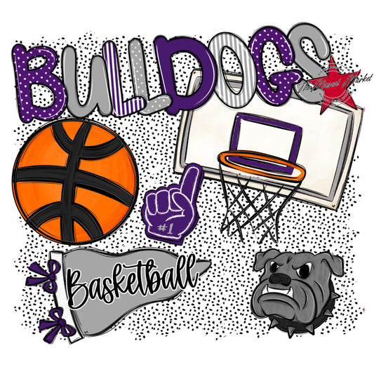Bulldogs Basketball Spirit-Purple & Grey