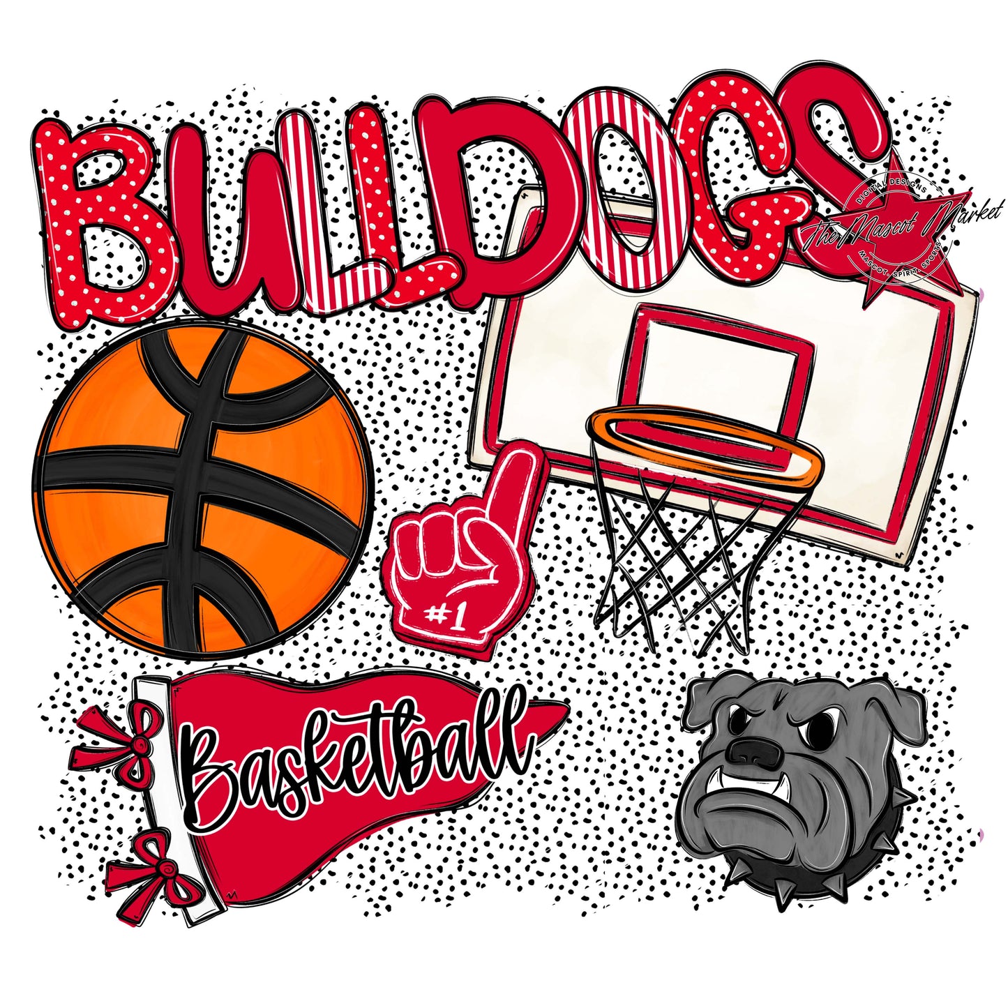 Bulldogs Basketball Spirit-Red