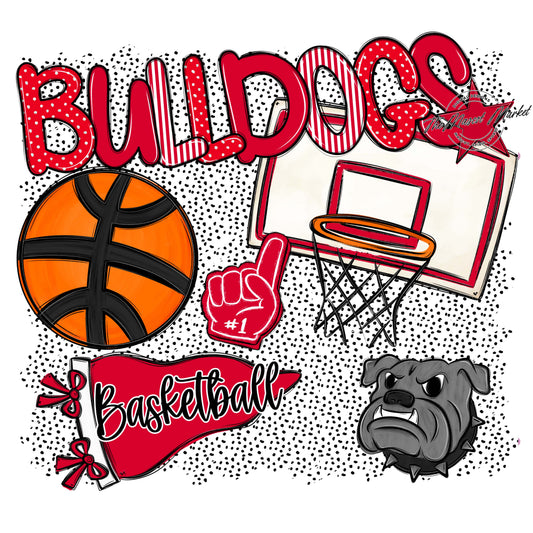 Bulldogs Basketball Spirit-Red
