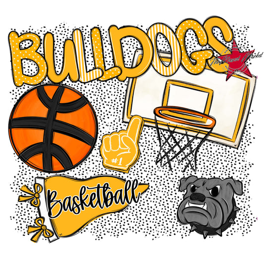 Bulldogs Basketball Spirit-Yellow