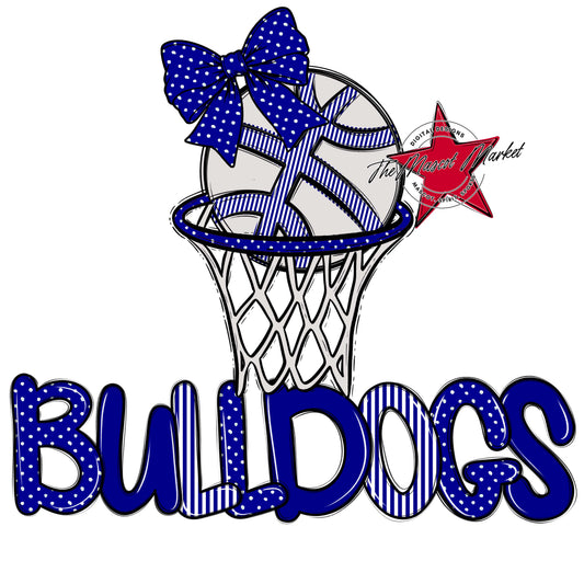 Bulldogs Basketball Spirit Design-Blue