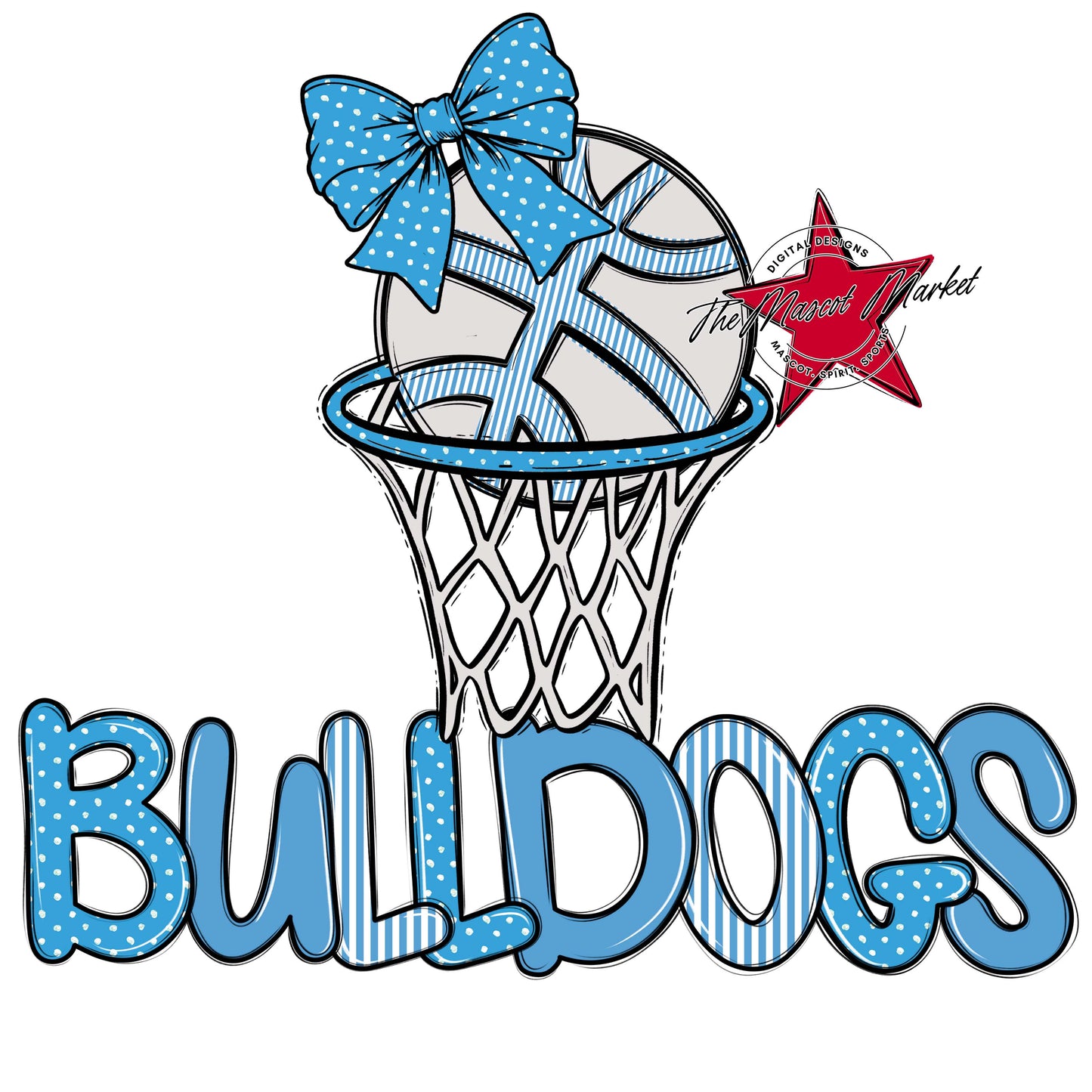 Bulldogs Basketball Spirit Design-Carolina Blue