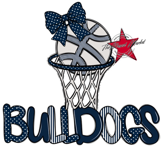 Bulldogs Basketball Spirit Design-Navy