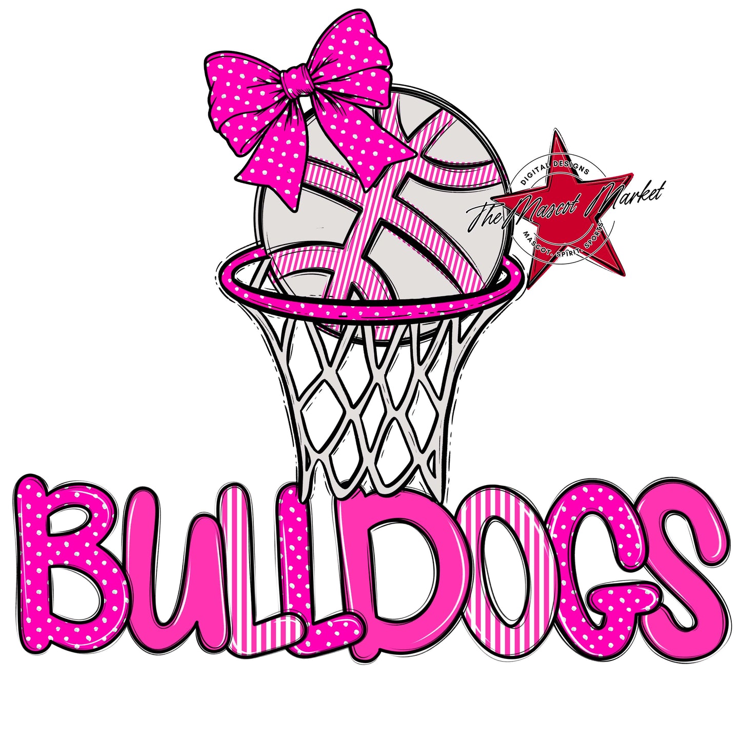 Bulldogs Basketball Spirit Design-Pink