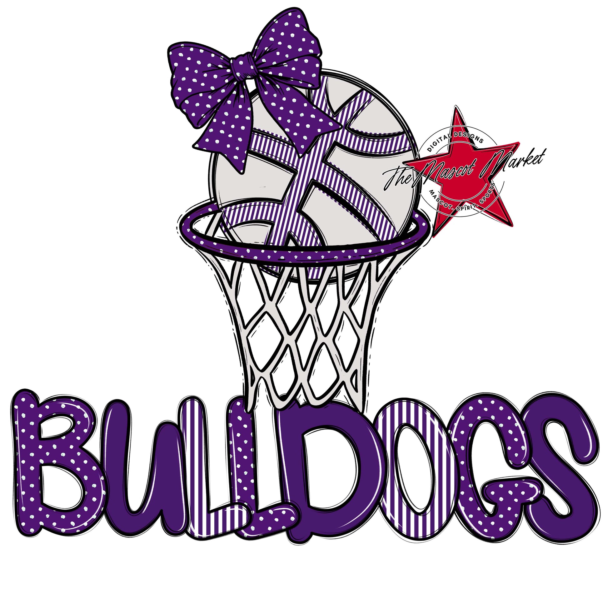 Bulldogs Basketball Spirit Design-Purple