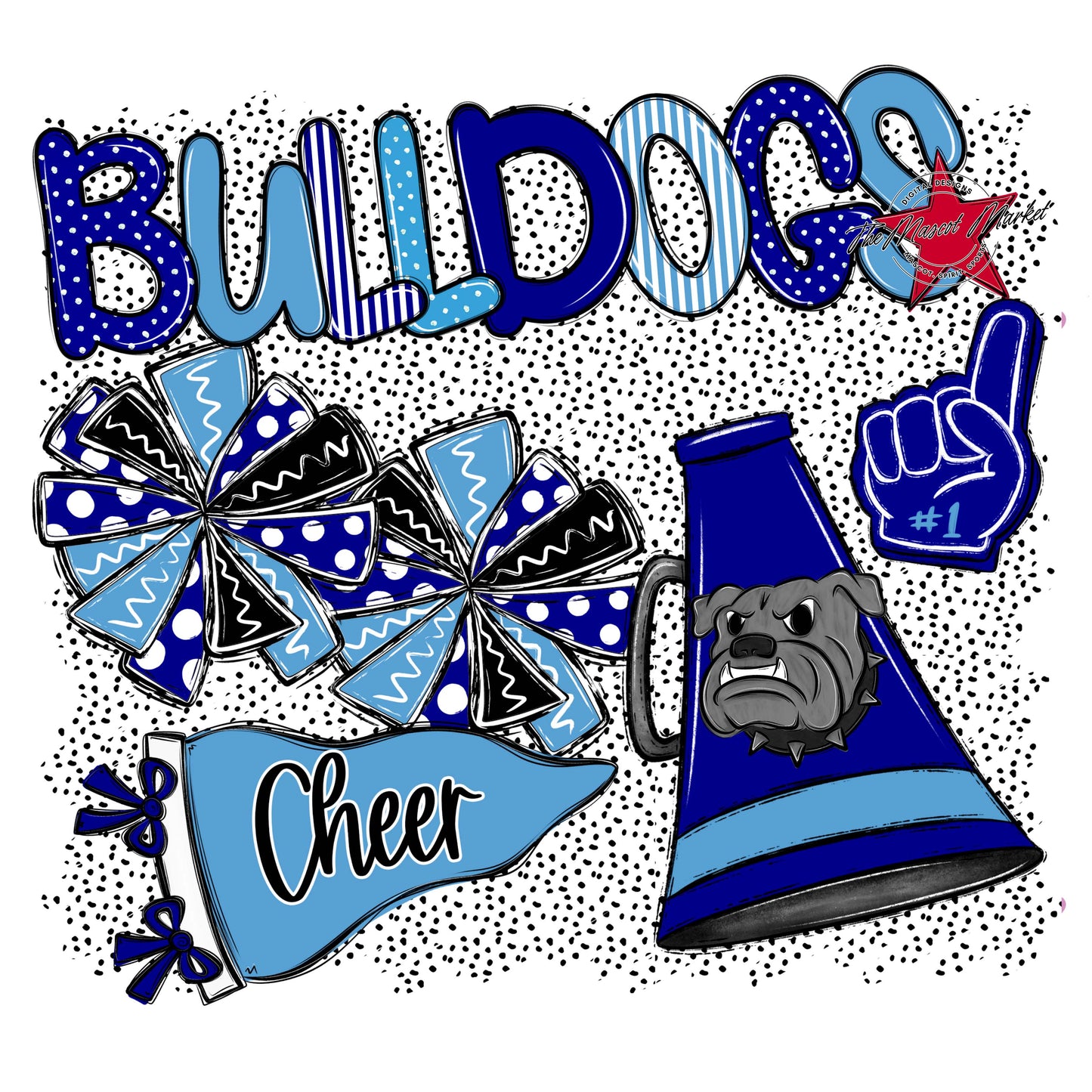 Bulldogs Cheer Spirit-Blue & Carolina Blue