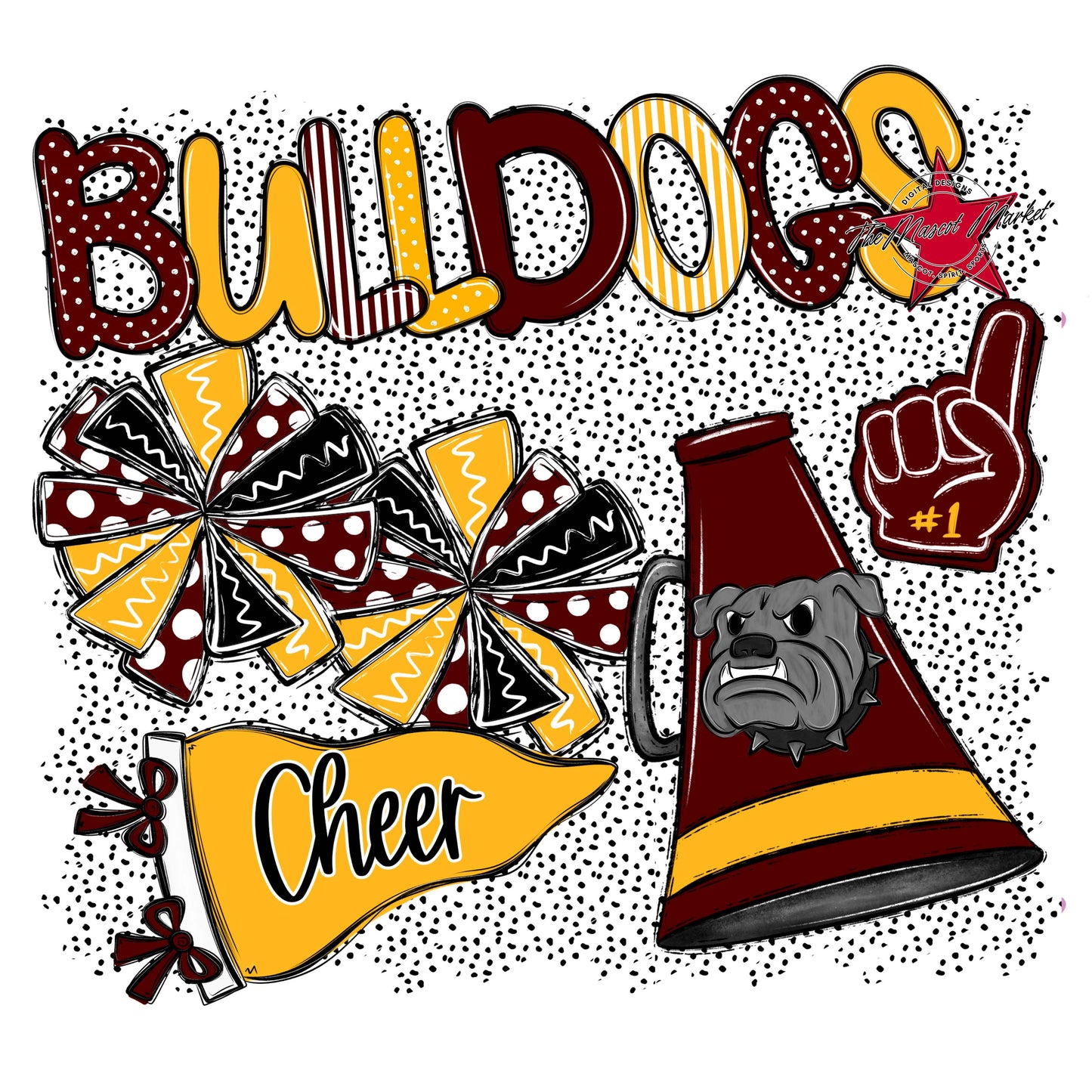Bulldogs Cheer Spirit-Maroon & Yellow