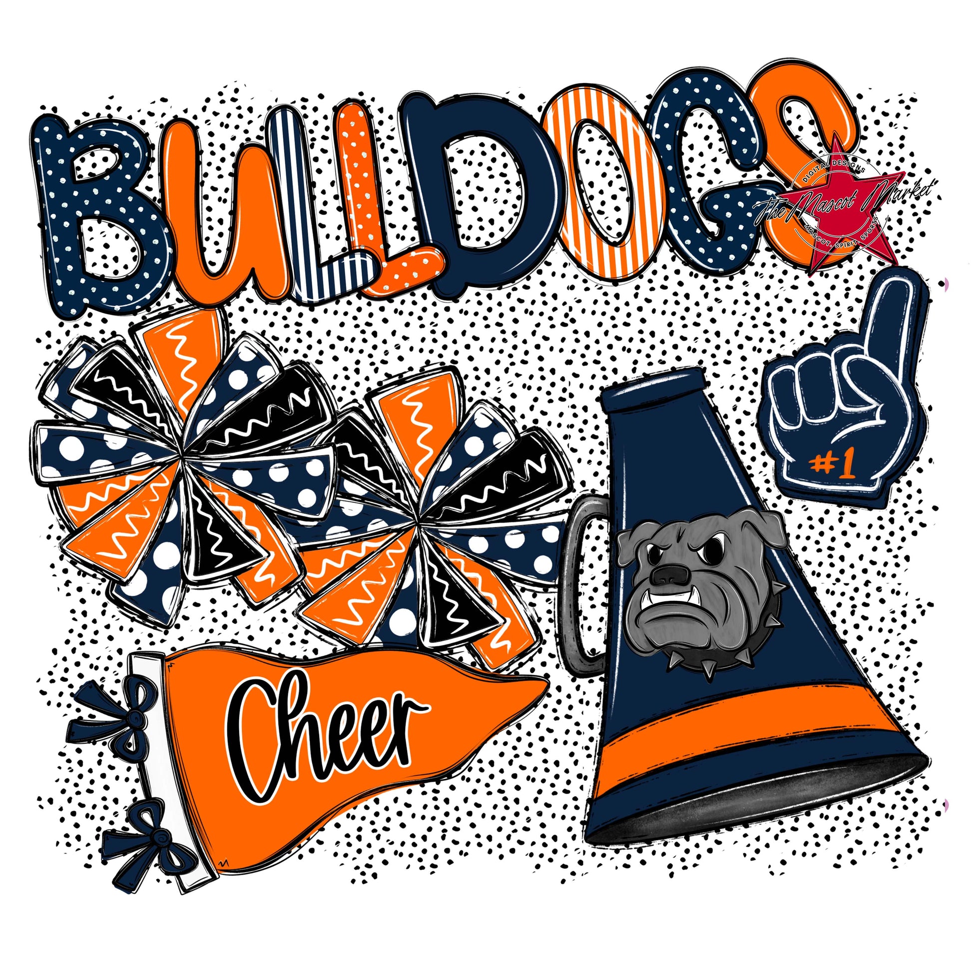 Bulldogs Cheer Spirit-Navy & Orange