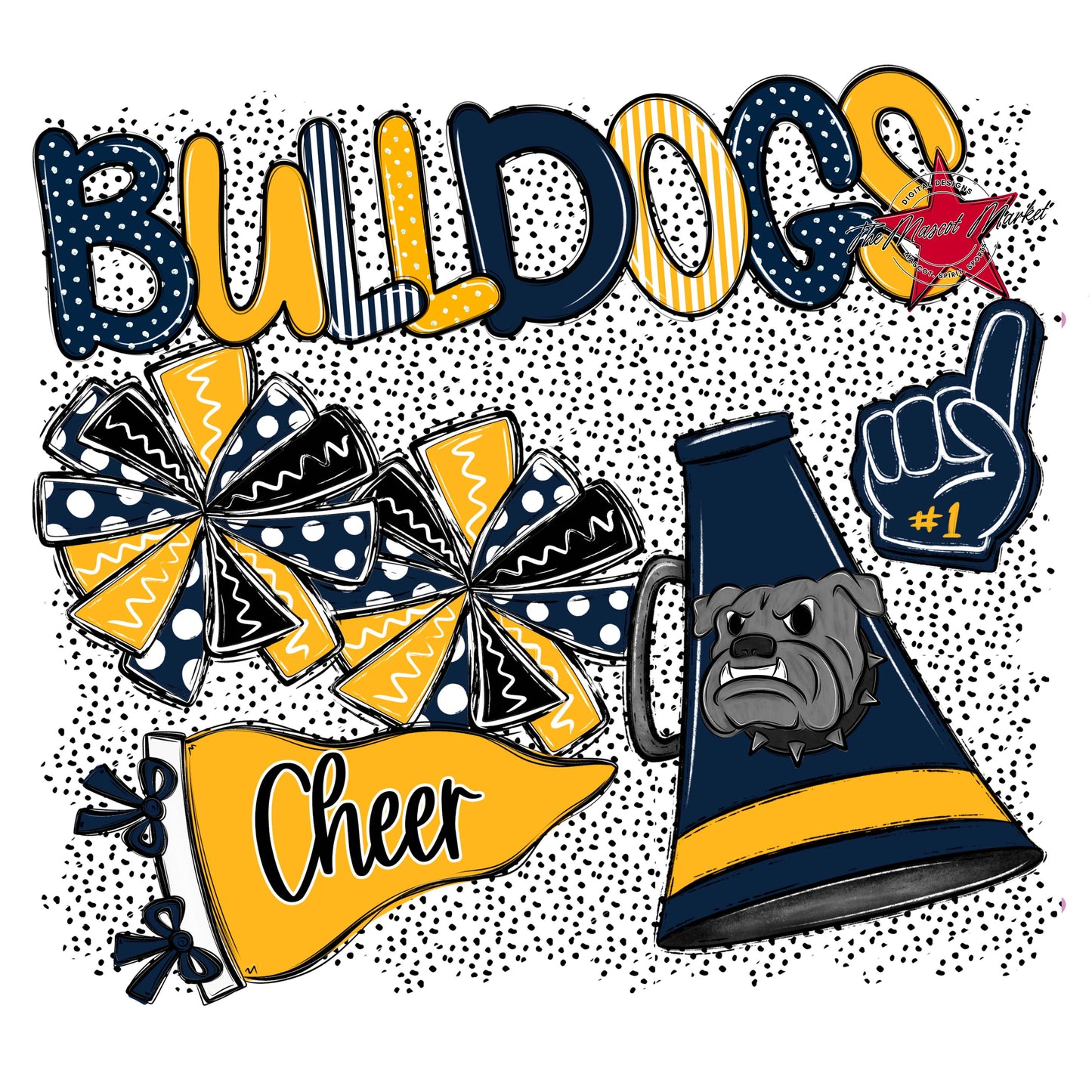 Bulldogs Cheer Spirit-Navy & Yellow