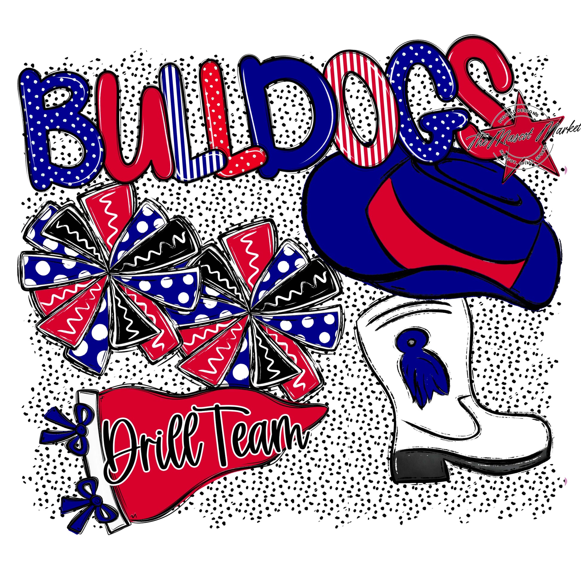 Bulldogs Drillteam Spirit-Blue & Red