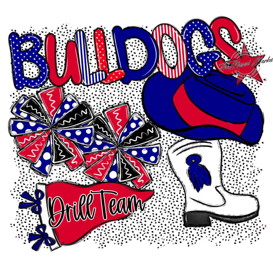 Bulldogs Drillteam Spirit-Blue & Red