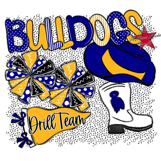 Bulldogs Drillteam Spirit-Blue & Yellow