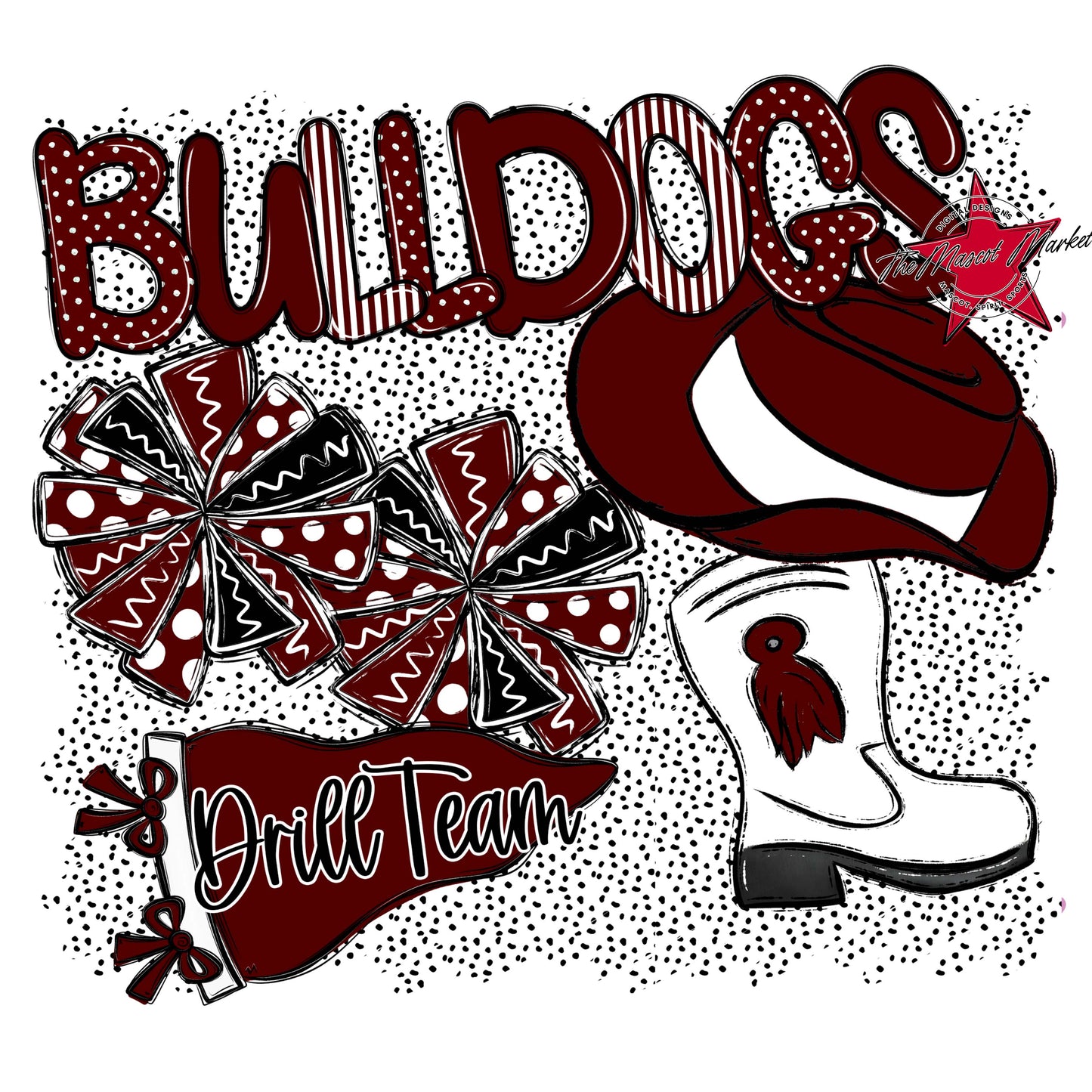Bulldogs Drillteam Spirit-Maroon